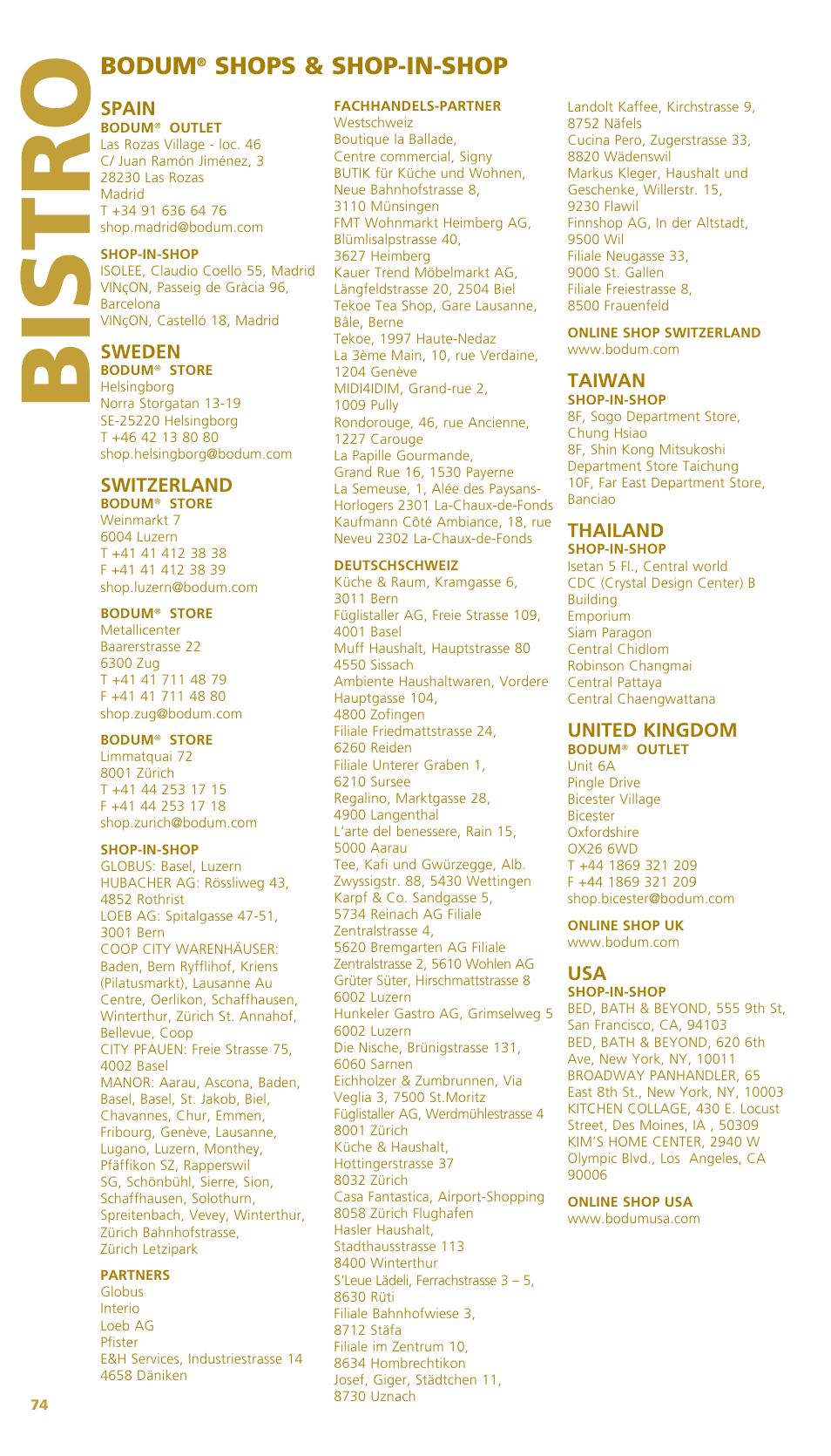 Bis tr o | Bodum BISTRO Тостер User Manual | Page 83 / 84