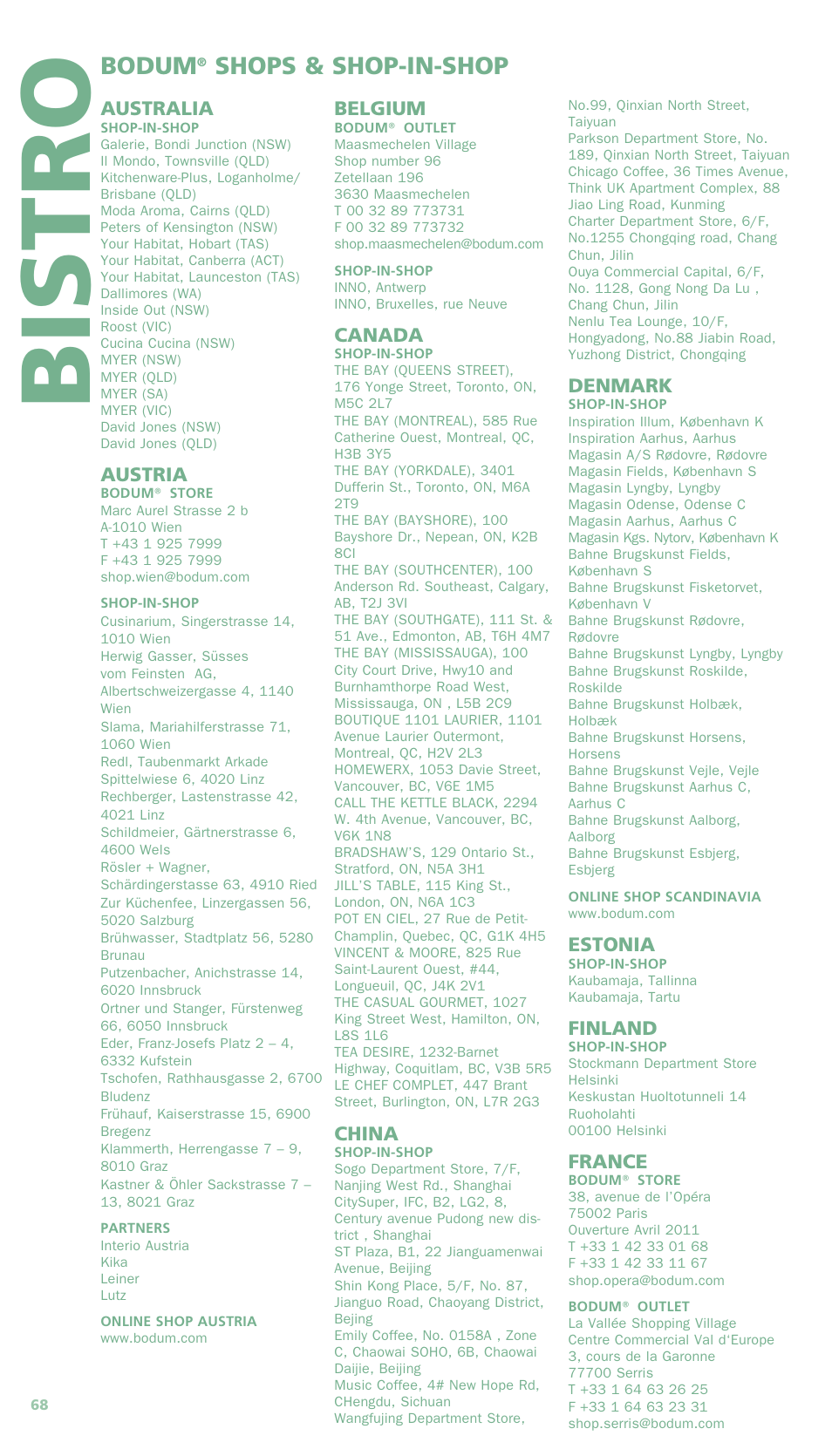 Bi stro | Bodum BISTRO Электрическая кофемолка User Manual | Page 78 / 81