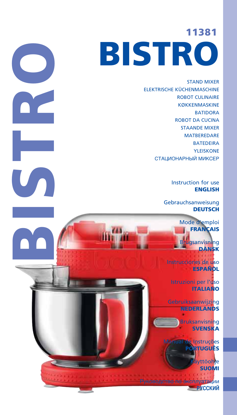 Bodum BISTRO Стационарный электрический миксер User Manual | 97 pages