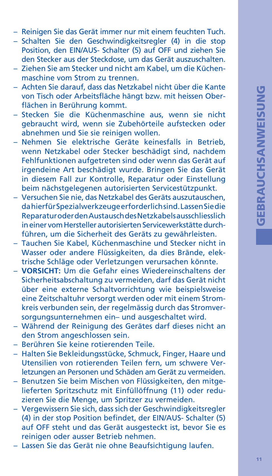 Gebrauchsanweisung | Bodum BISTRO Стационарный электрический миксер User Manual | Page 12 / 97