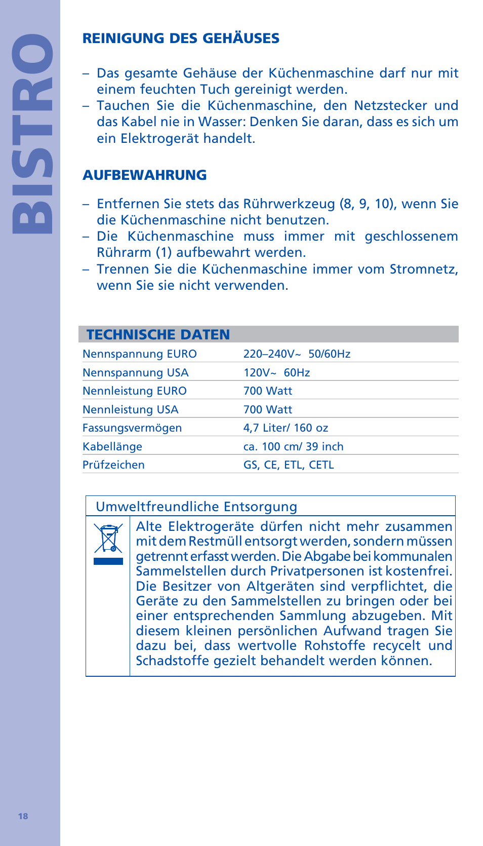 Bistro | Bodum BISTRO Стационарный электрический миксер User Manual | Page 19 / 97
