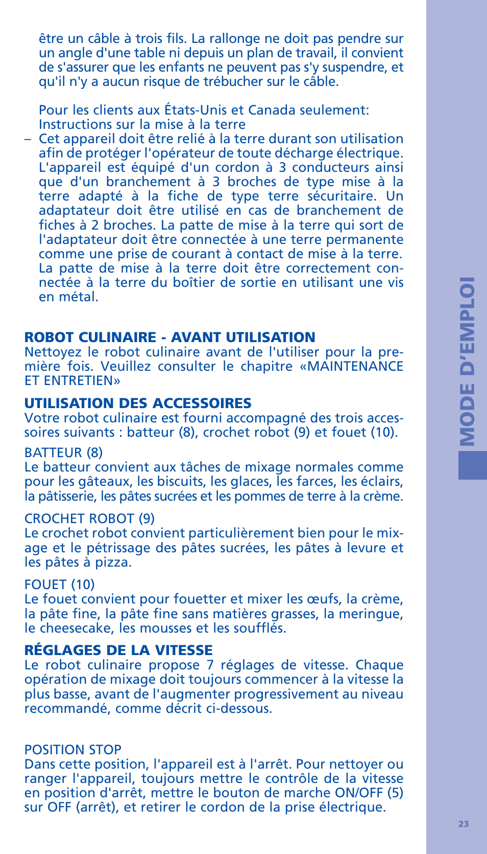 Mode d’emploi | Bodum BISTRO Стационарный электрический миксер User Manual | Page 24 / 97