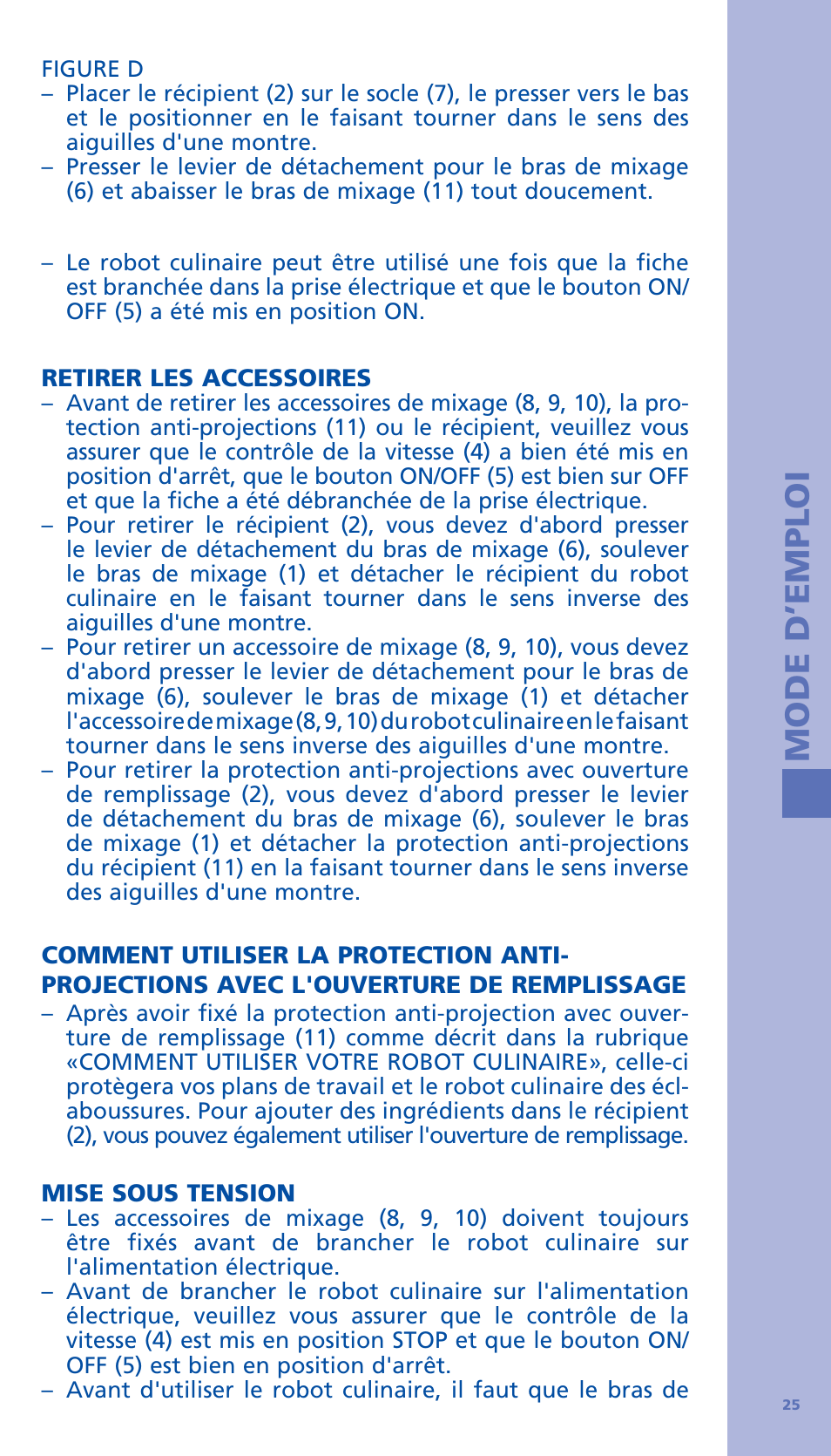 Mode d’emploi | Bodum BISTRO Стационарный электрический миксер User Manual | Page 26 / 97