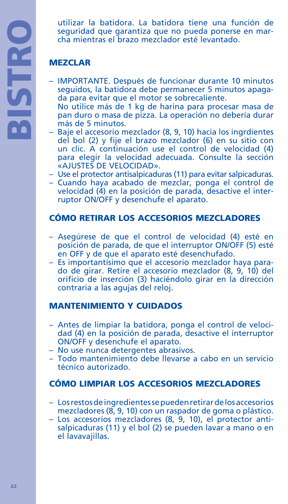 Bistro | Bodum BISTRO Стационарный электрический миксер User Manual | Page 43 / 97
