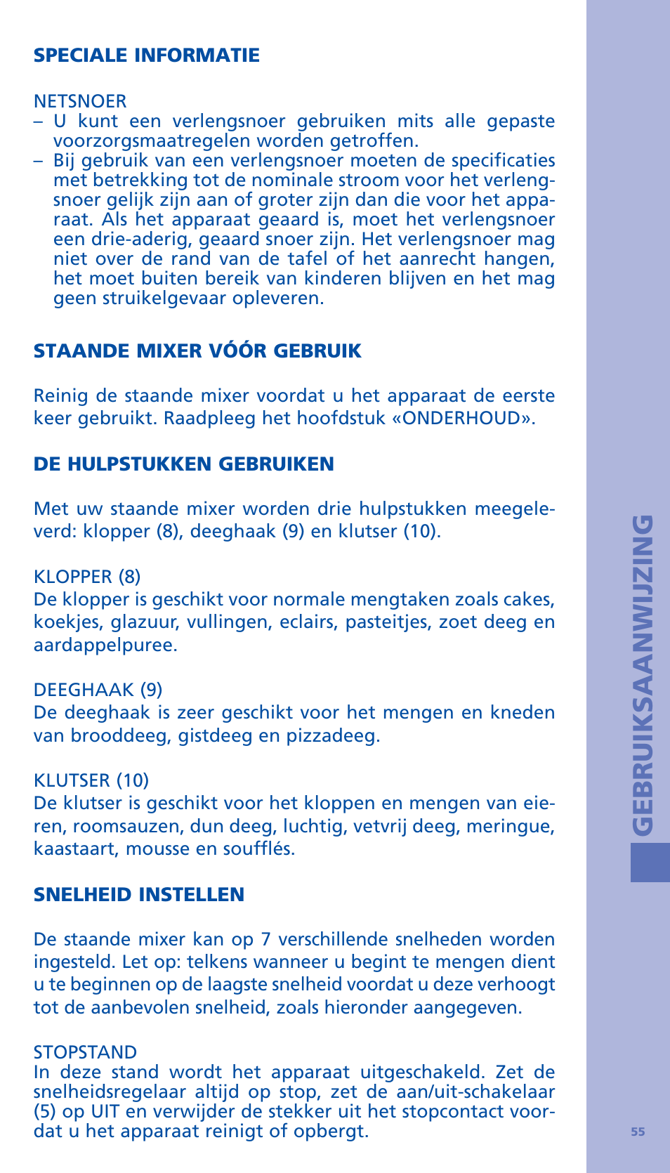 Gebruiksaanwijzing | Bodum BISTRO Стационарный электрический миксер User Manual | Page 56 / 97