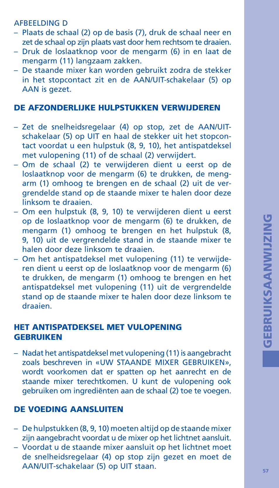 Gebruiksaanwijzing | Bodum BISTRO Стационарный электрический миксер User Manual | Page 58 / 97