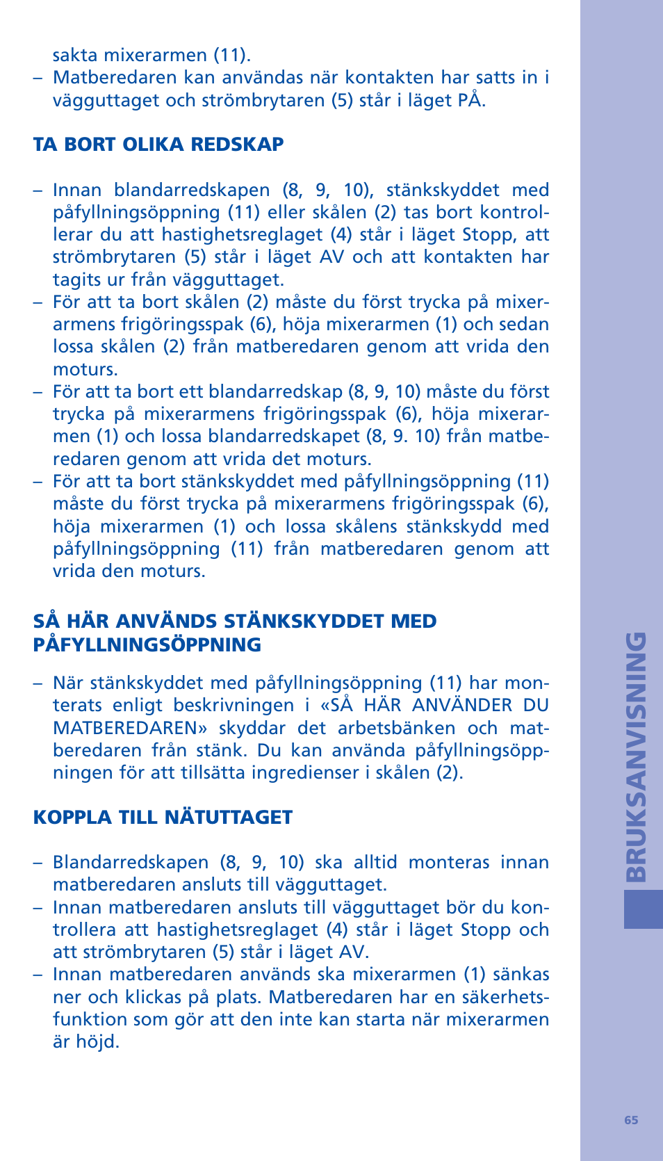 Bruksanvisning | Bodum BISTRO Стационарный электрический миксер User Manual | Page 66 / 97