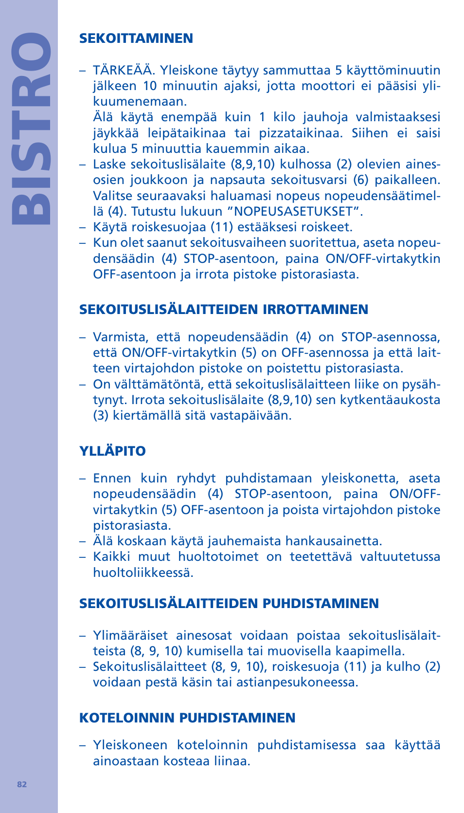 Bistro | Bodum BISTRO Стационарный электрический миксер User Manual | Page 83 / 97
