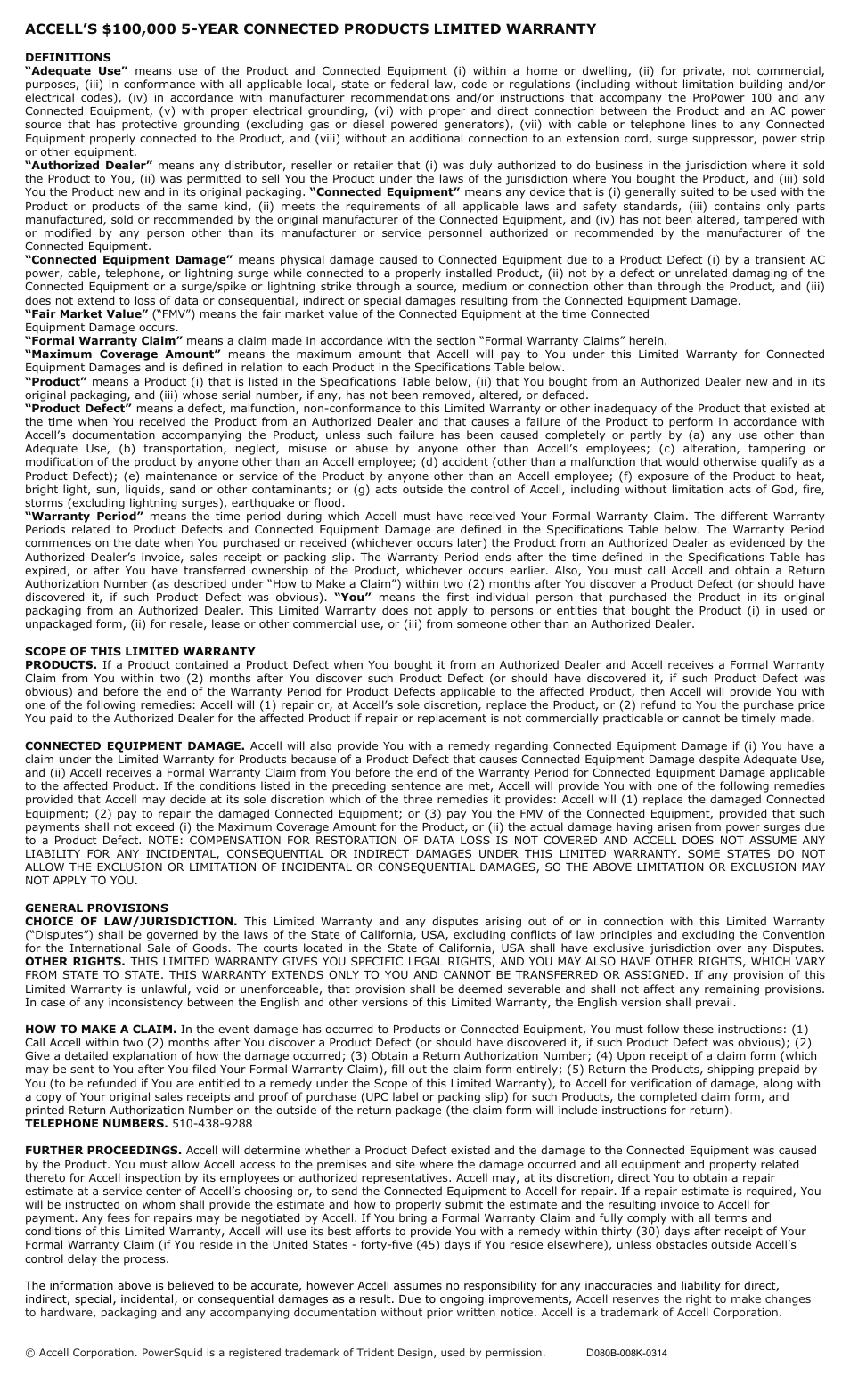 Accell PowerSquid Surge User Manual | Page 2 / 2