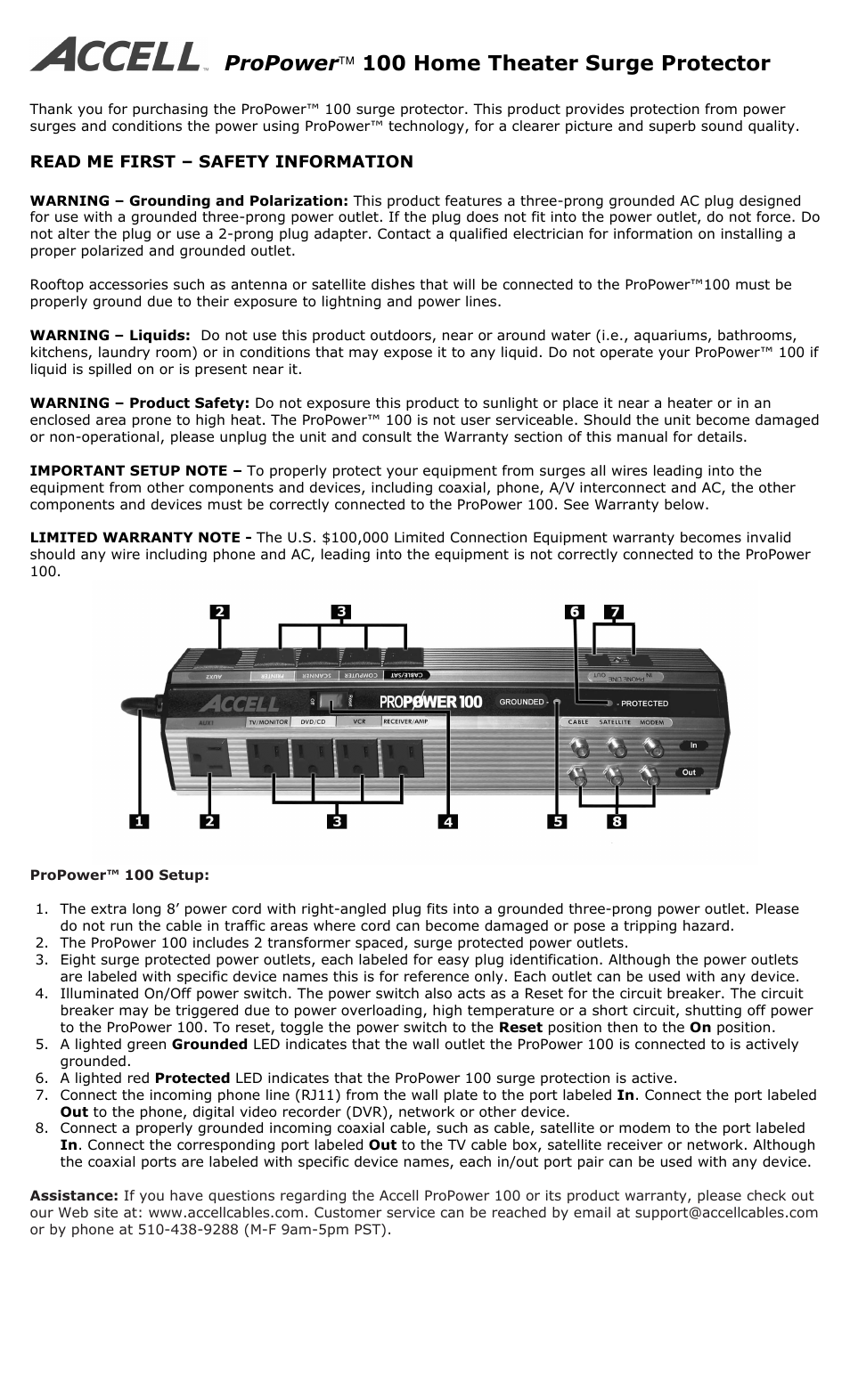 Accell ProPower 100 User Manual | 2 pages