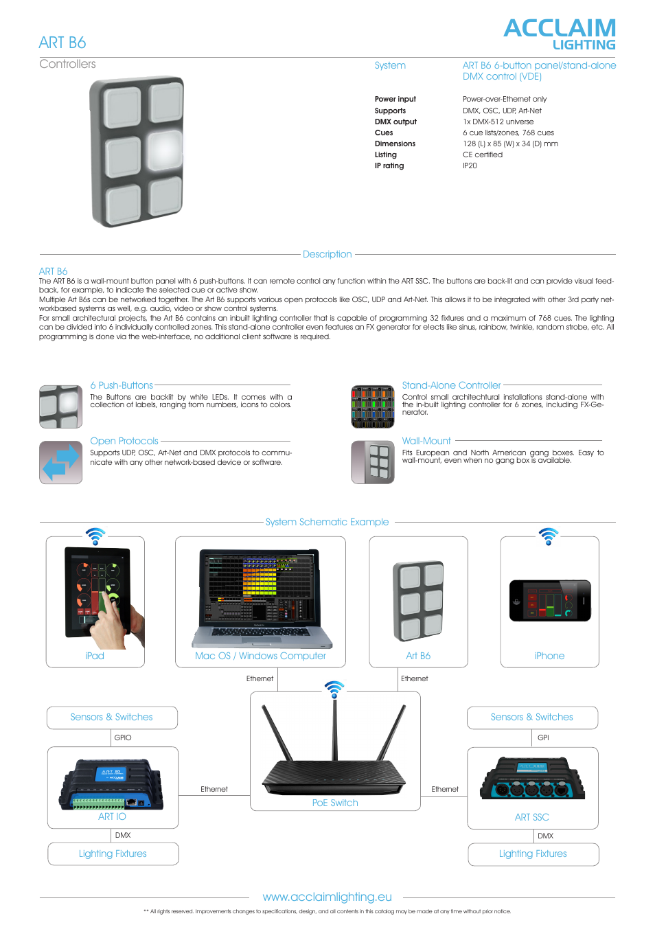 Art b6, Acclaim, Lighting | Acclaim Lighting Emulation Pro User Manual | Page 5 / 5