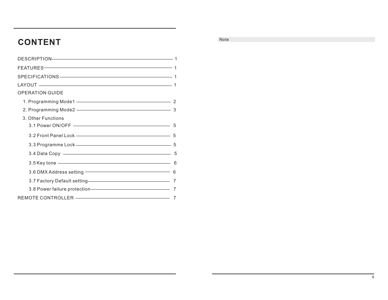 Content | Acclaim Lighting ART 8D User Manual | Page 2 / 6