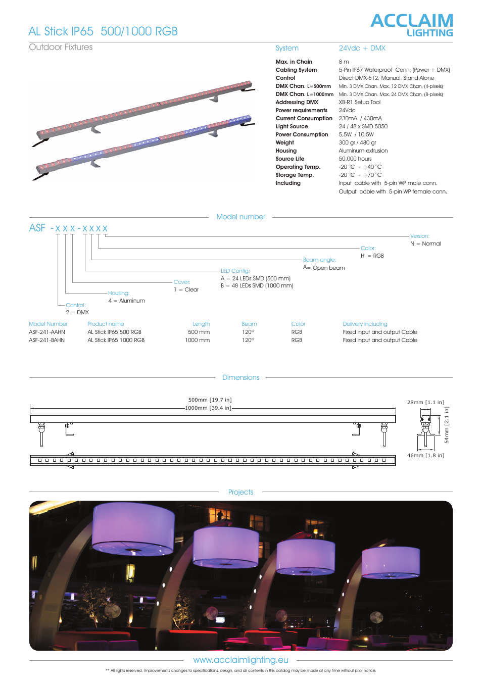 Acclaim, X x x - x x x x, Lighting | Acclaim Lighting AL Stick IP65 RGB User Manual | Page 2 / 2