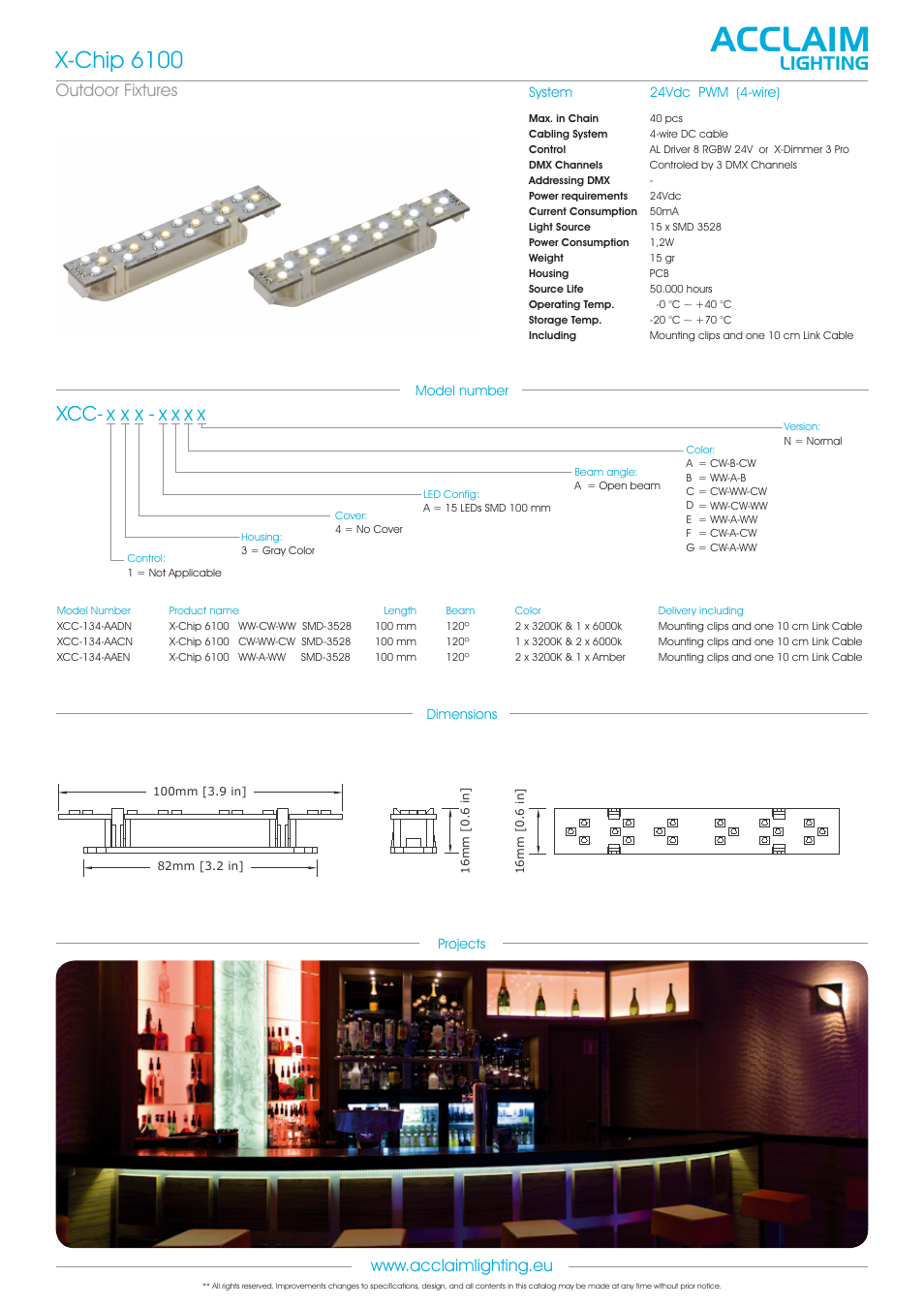Xcc-x-chip 6100, Acclaim, X-chip 6100 | X x x - x x x x, Lighting | Acclaim Lighting X-Chip 6100 User Manual | Page 2 / 2