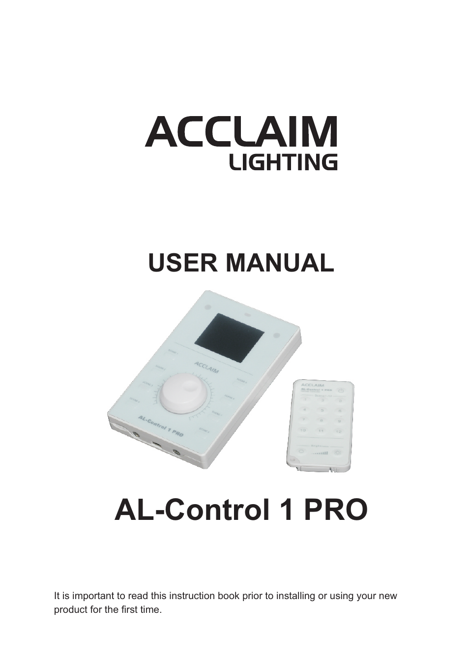 Acclaim Lighting AL Control 1 PRO User Manual | 16 pages