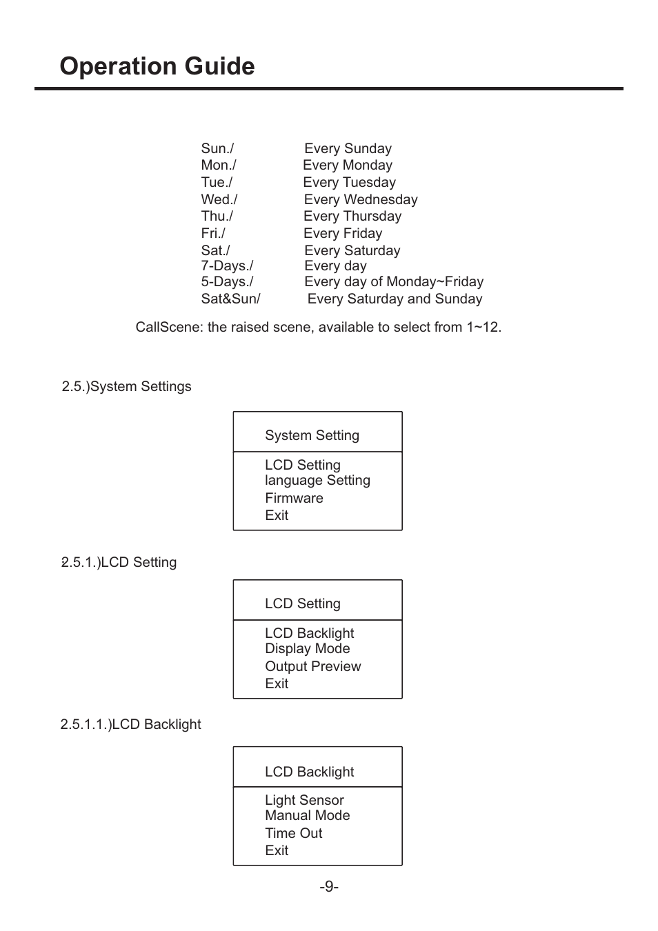 页 12, Operation guide | Acclaim Lighting AL Control 1 PRO User Manual | Page 12 / 16