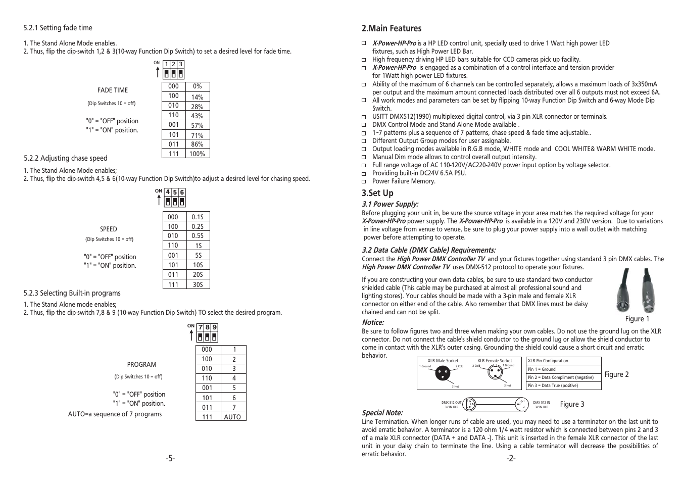Main features 3.set up | Acclaim Lighting X-Power HP Pro User Manual | Page 5 / 6