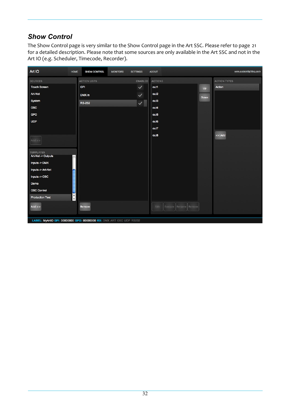 Acclaim Lighting ART IO User Manual | Page 33 / 38