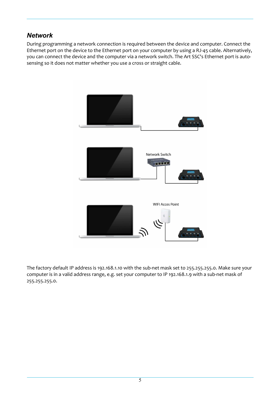Network | Acclaim Lighting ART IO User Manual | Page 6 / 38