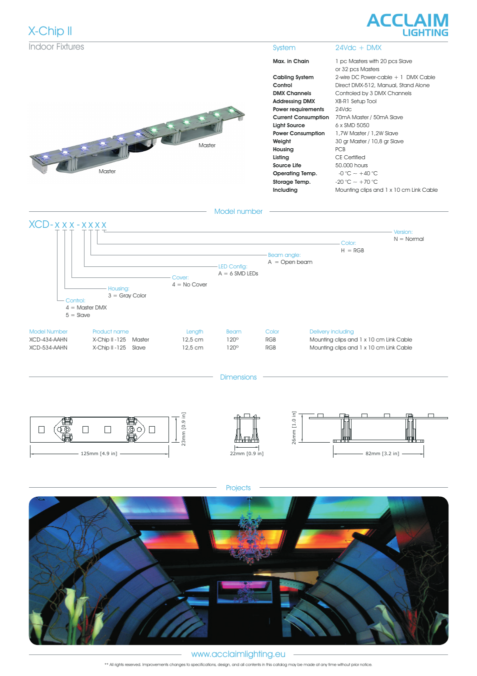 Xcd-x-chip ll, Acclaim, X-chip ll | X x x - x x x x, Lighting | Acclaim Lighting X-Chip ll User Manual | Page 2 / 2