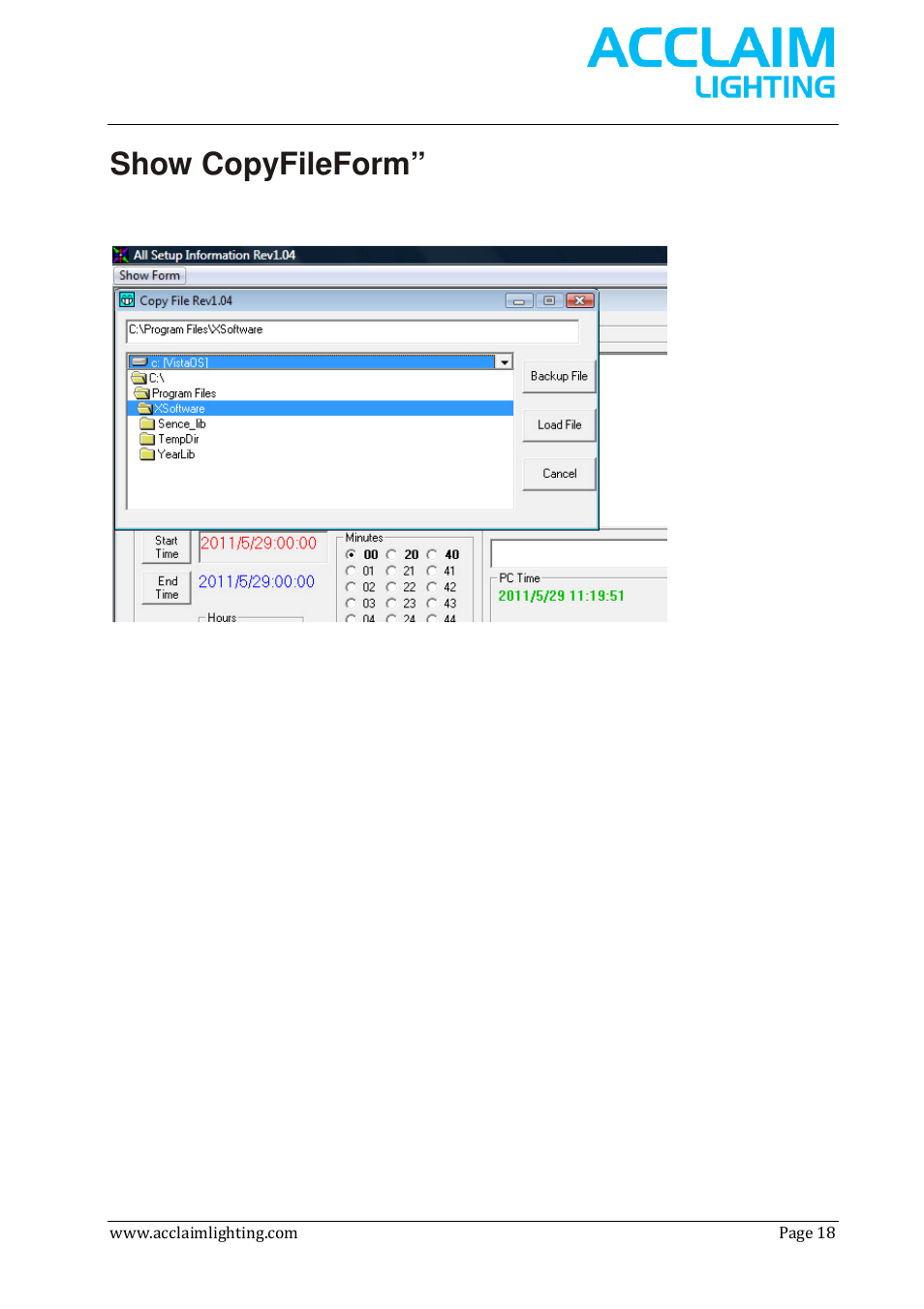 Show copyfileform | Acclaim Lighting AL Net 8 User Manual | Page 18 / 26