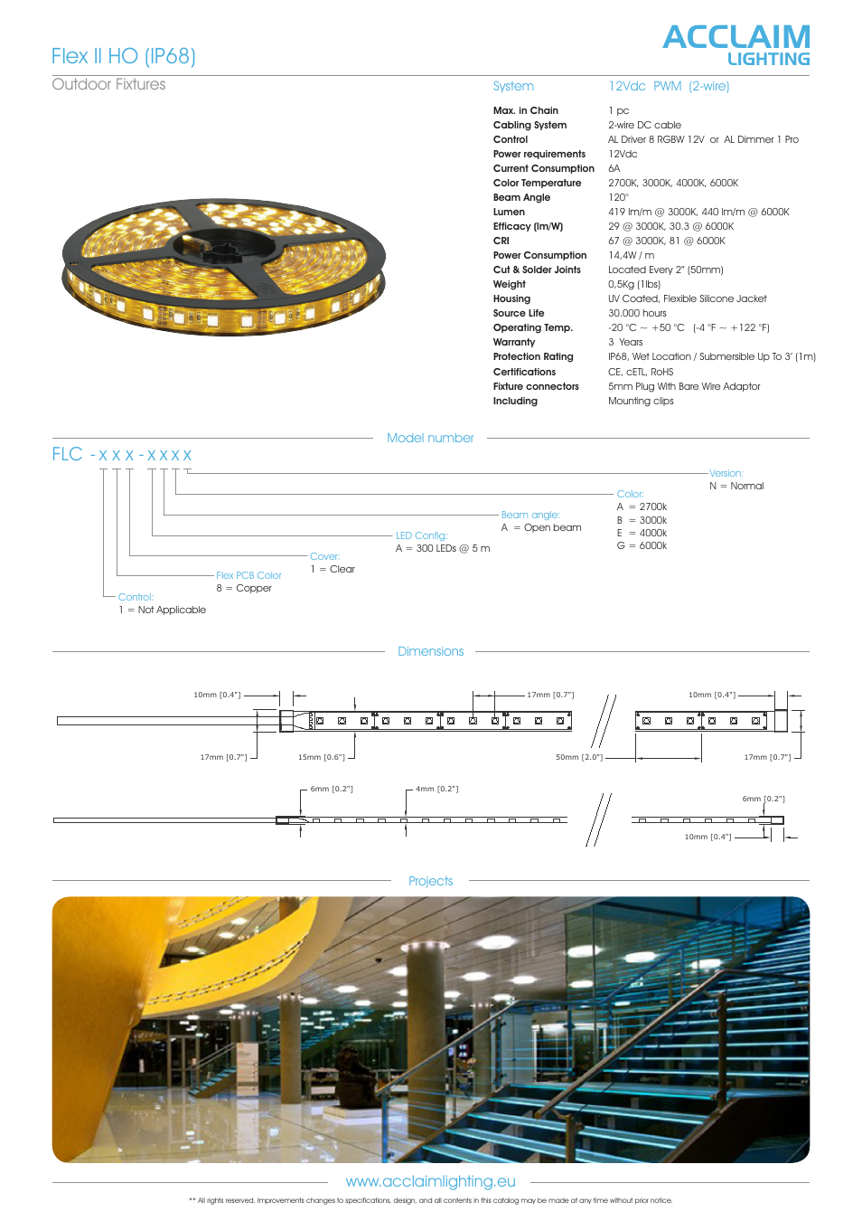 Flc-flex ll ho (ip68), Acclaim, Flex ll ho (ip68) | X x x - x x x x, Lighting, Outdoor fixtures | Acclaim Lighting Flex ll HO (IP68) User Manual | Page 2 / 2