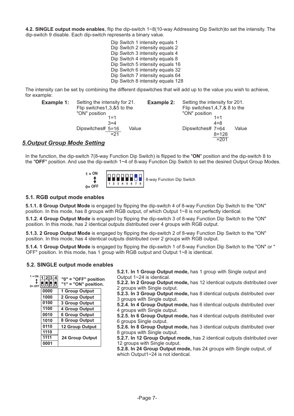 Output group mode setting | Acclaim Lighting X-Chip Driver IR User Manual | Page 7 / 9