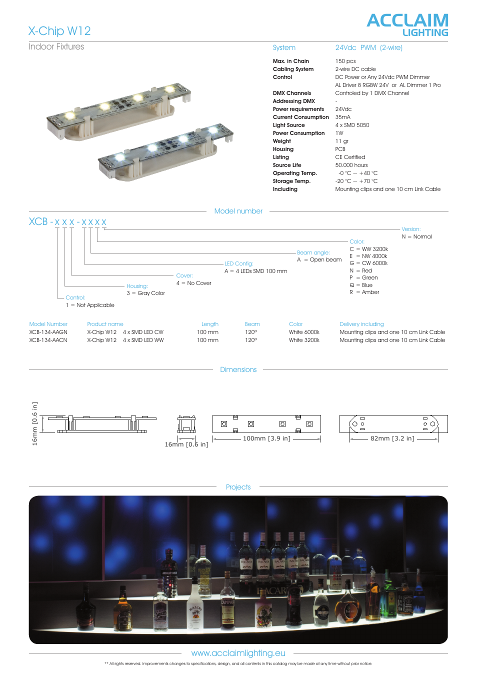 Xcb-x-chip w12, Acclaim, X-chip w12 | X x x - x x x x, Lighting | Acclaim Lighting X-Chip W12 User Manual | Page 2 / 2