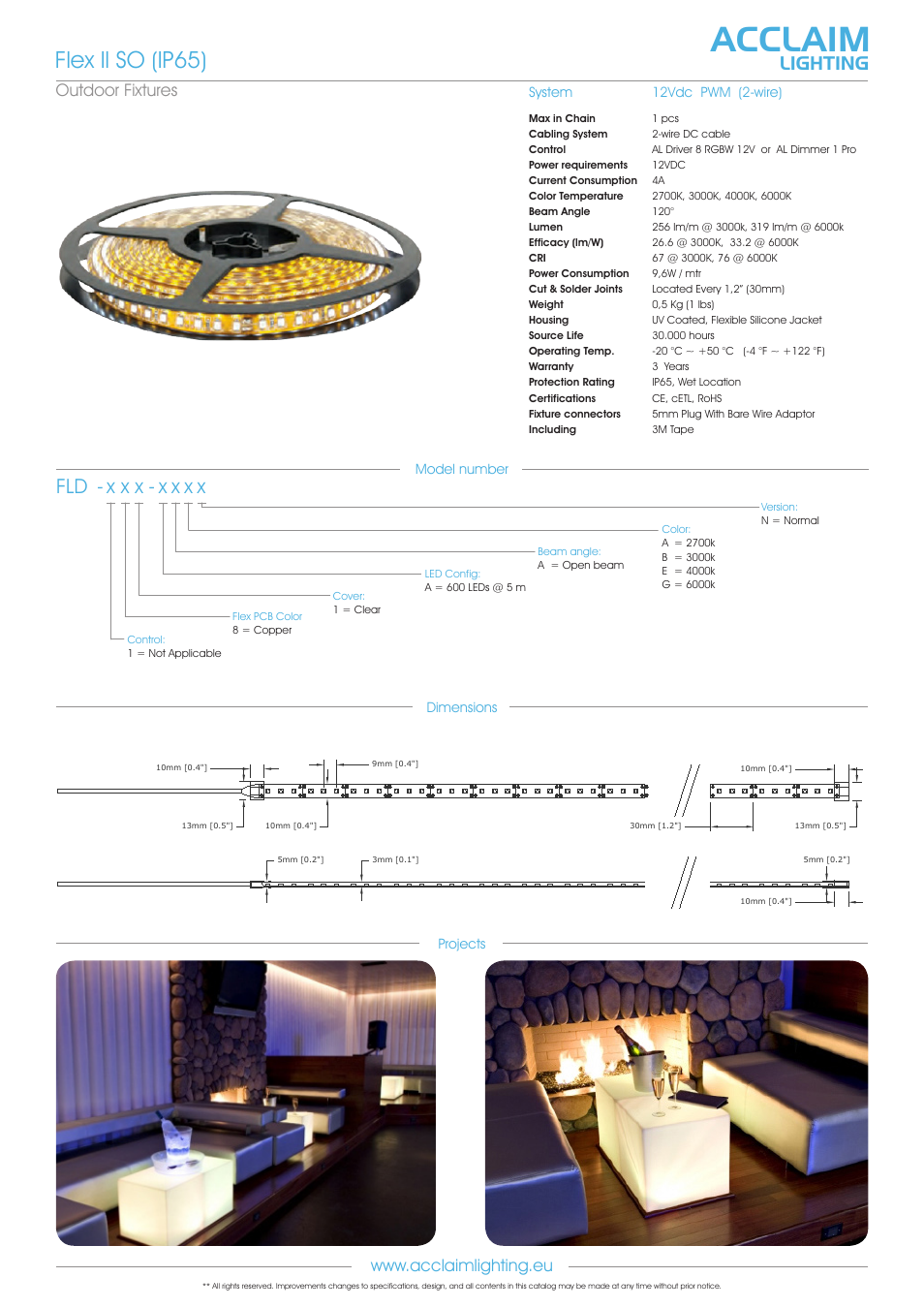 Fld-flex ll so (ip65), Acclaim, Flex ll so (ip65) | X x x - x x x x, Lighting, Outdoor fixtures | Acclaim Lighting Flex ll SO (IP65) User Manual | Page 2 / 2