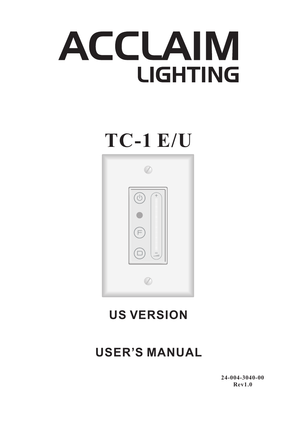 Acclaim Lighting TC 1 User Manual | 4 pages