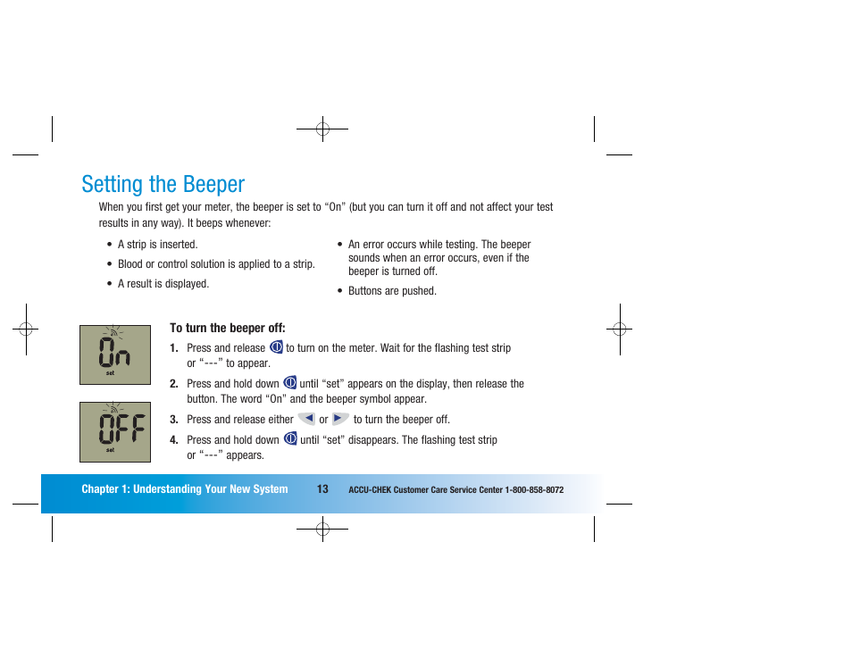 Setting the beeper | Accu-Chek Advantage User Manual | Page 15 / 52