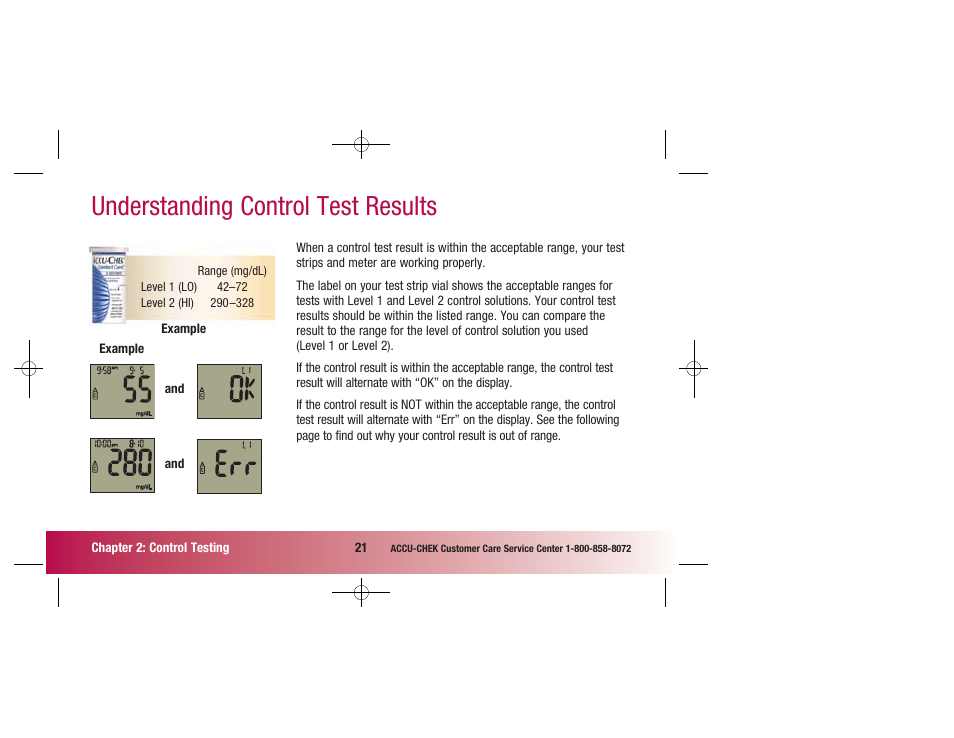 Understanding control test results | Accu-Chek Advantage User Manual | Page 23 / 52