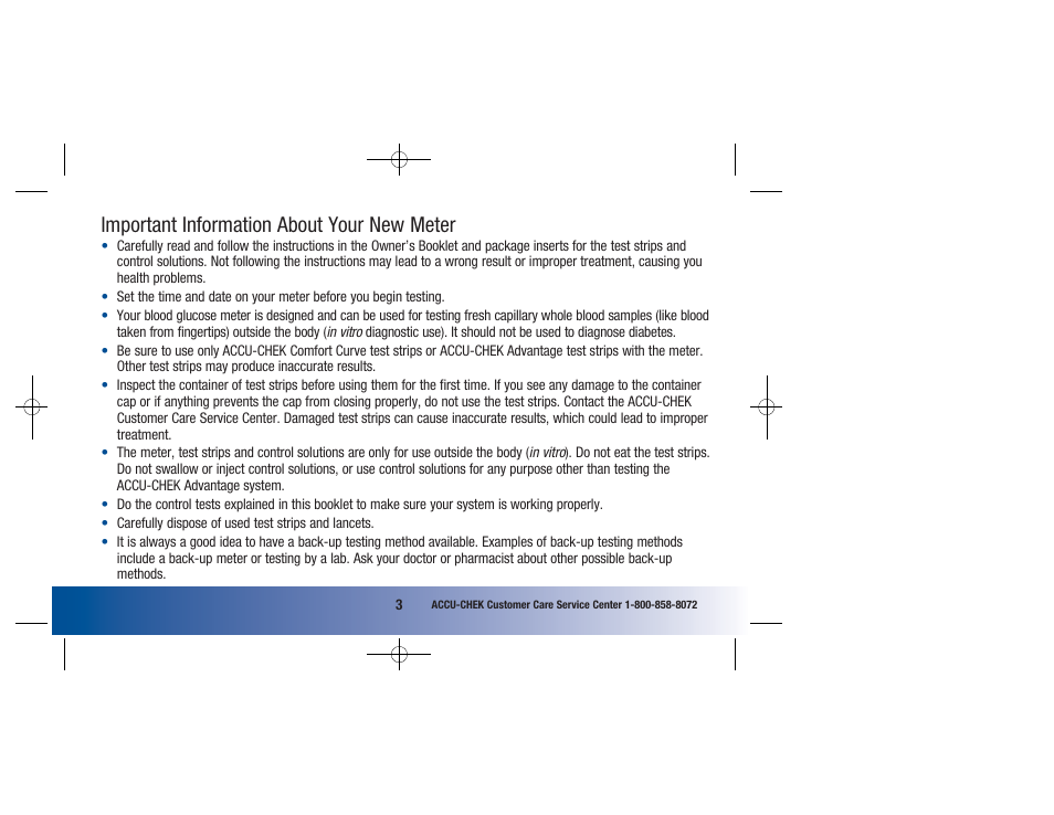 Important information about your new meter | Accu-Chek Advantage User Manual | Page 5 / 52