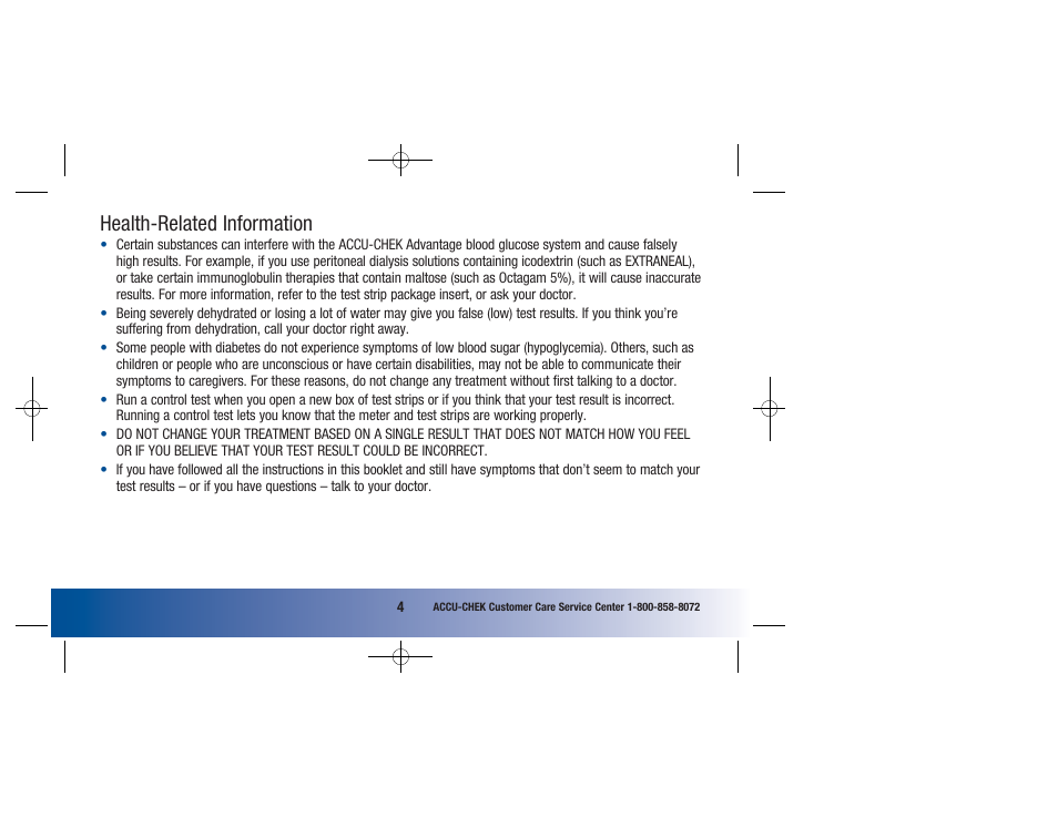 Health-related information | Accu-Chek Advantage User Manual | Page 6 / 52
