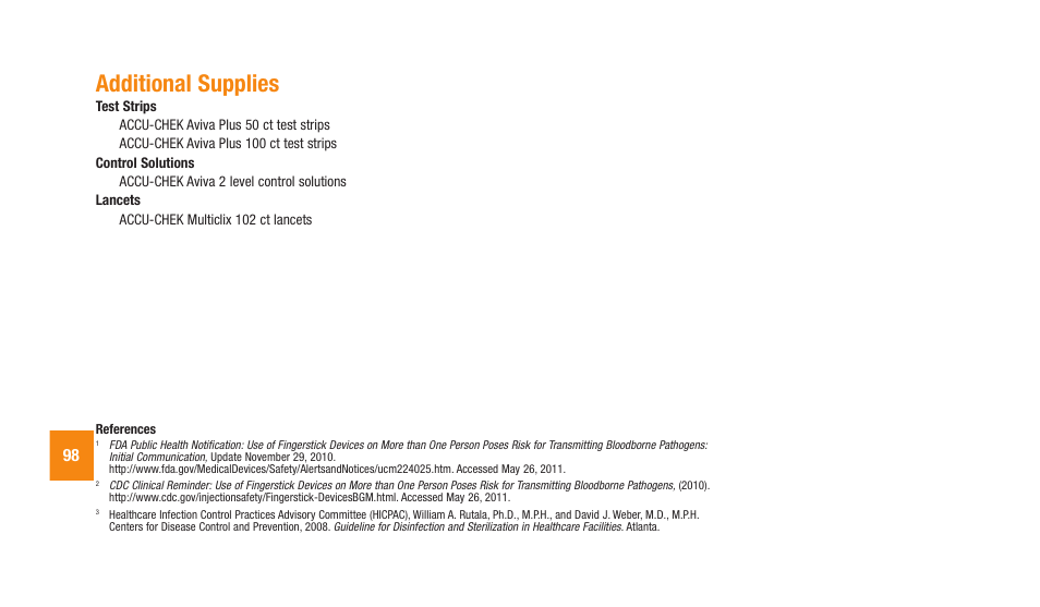 Additional.supplies | Accu-Chek Aviva Plus silver User Manual | Page 100 / 204
