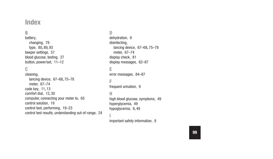 Index | Accu-Chek Aviva Plus silver User Manual | Page 101 / 204