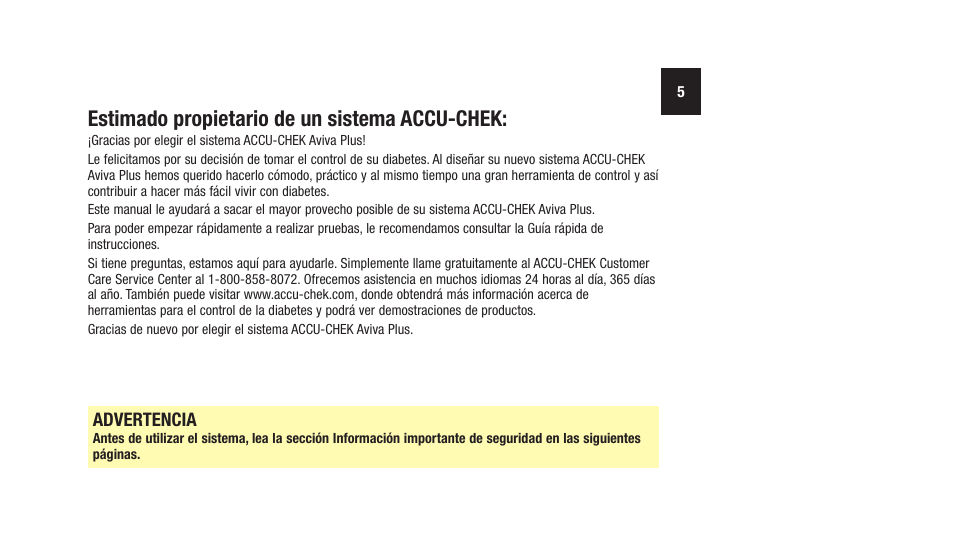 Introducción, Estimado propietario de un sistema accu‑chek | Accu-Chek Aviva Plus silver User Manual | Page 107 / 204