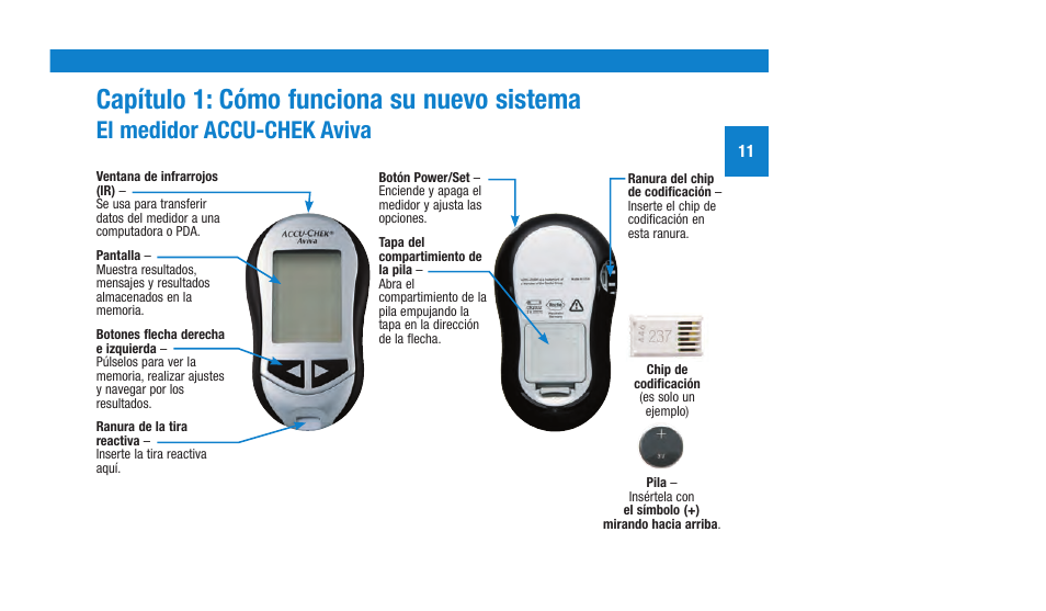 Capítulo 1: cómo funciona su nuevo sistema, El medidor accu‑chek aviva | Accu-Chek Aviva Plus silver User Manual | Page 113 / 204