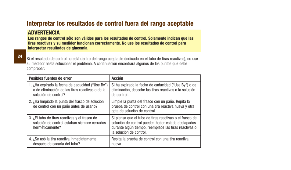 Advertencia | Accu-Chek Aviva Plus silver User Manual | Page 126 / 204