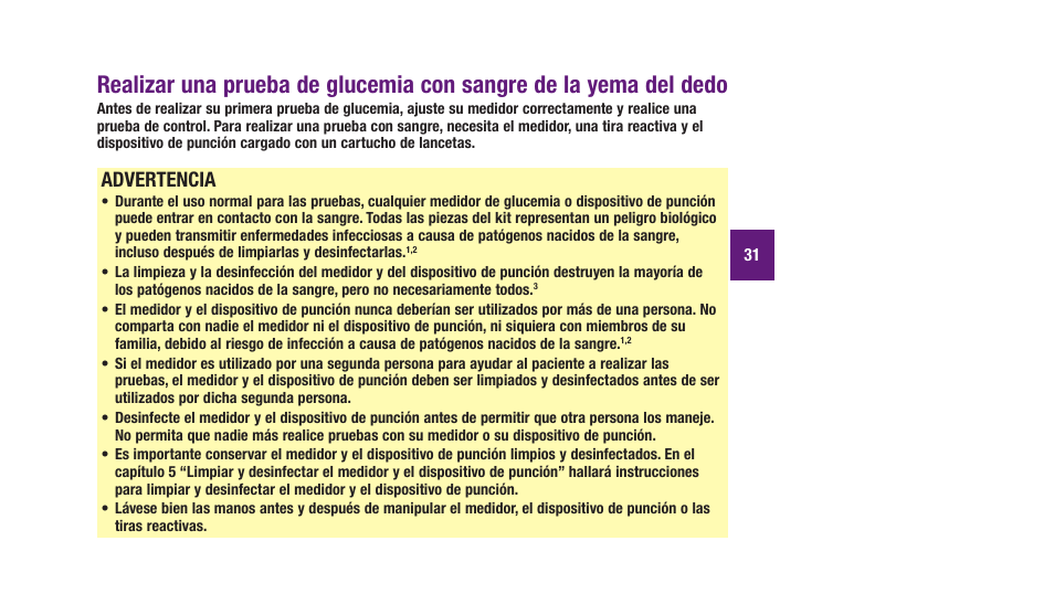 Advertencia | Accu-Chek Aviva Plus silver User Manual | Page 133 / 204