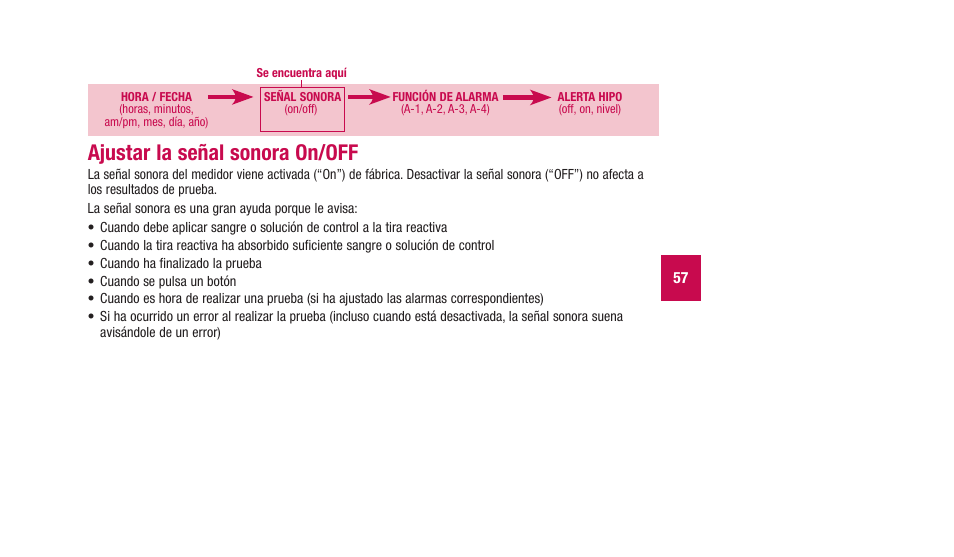 Ajustar la señal sonora on/off | Accu-Chek Aviva Plus silver User Manual | Page 159 / 204