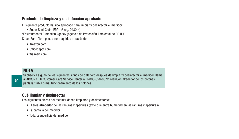 Nota | Accu-Chek Aviva Plus silver User Manual | Page 172 / 204
