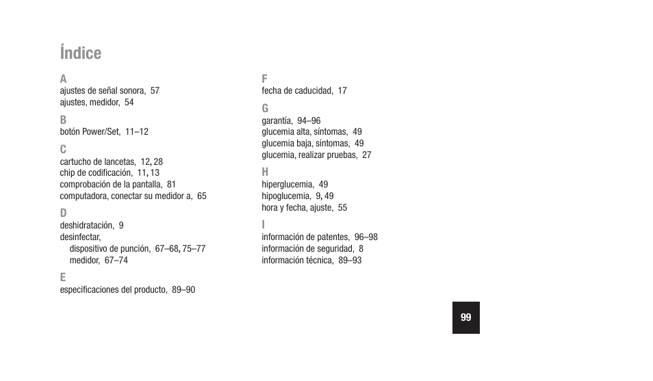 Índice | Accu-Chek Aviva Plus silver User Manual | Page 201 / 204