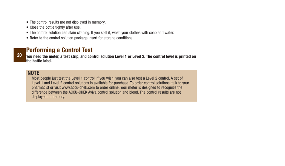 Performing.a.control.test | Accu-Chek Aviva Plus silver User Manual | Page 22 / 204