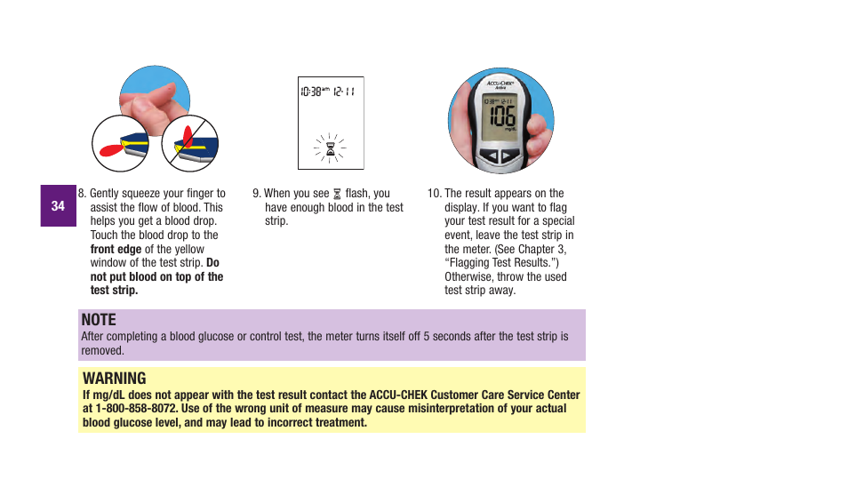 Warning | Accu-Chek Aviva Plus silver User Manual | Page 36 / 204