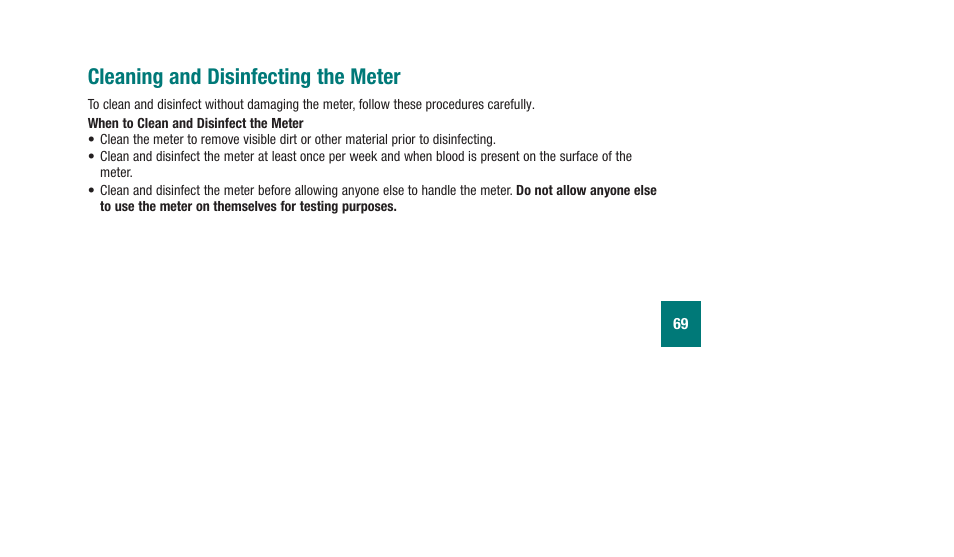 Cleaning.and.disinfecting.the.meter | Accu-Chek Aviva Plus silver User Manual | Page 71 / 204