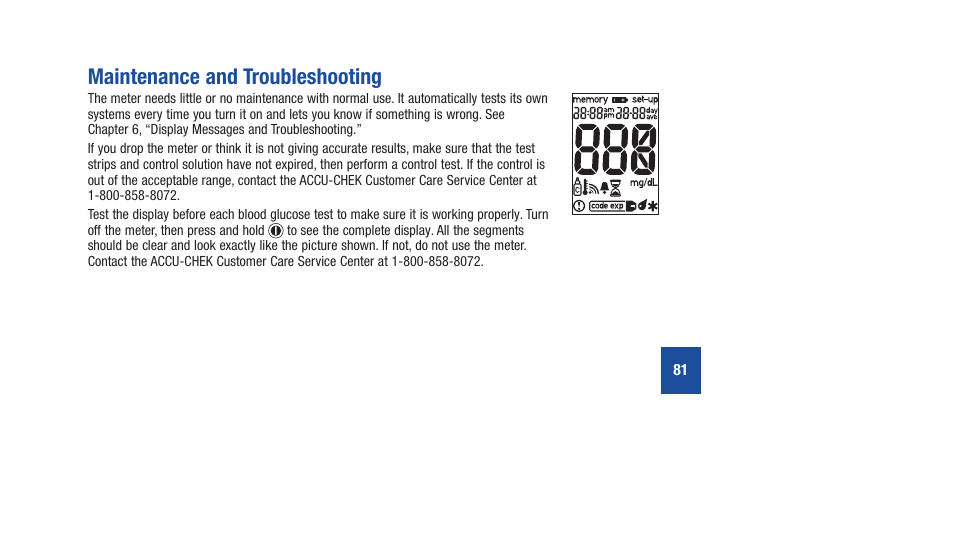 Maintenance.and.troubleshooting | Accu-Chek Aviva Plus silver User Manual | Page 83 / 204