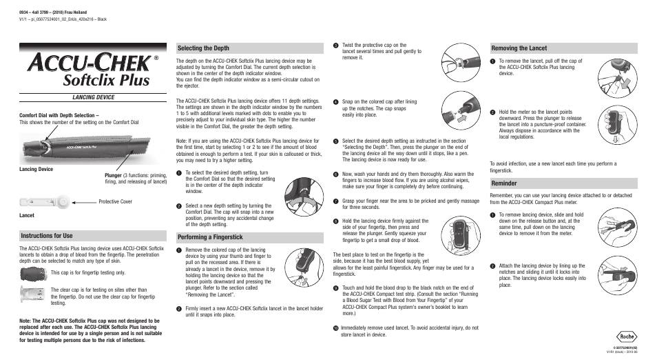 Accu-Chek Softclix Plus User Manual | 2 pages