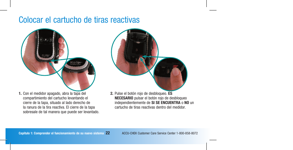 Colocar el cartucho de tiras reactivas | Accu-Chek Compact Plus User Manual | Page 120 / 196