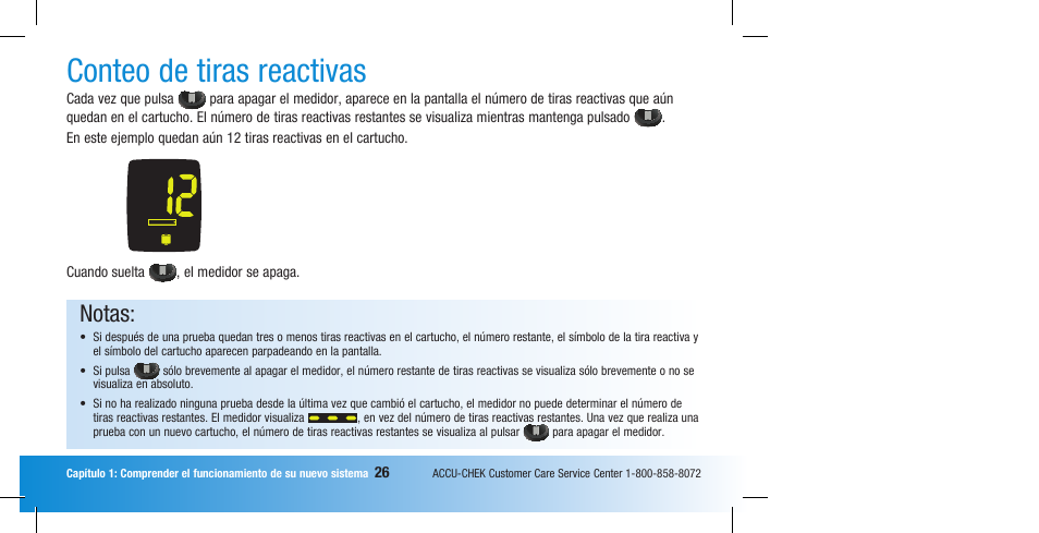 Conteo de tiras reactivas, Notas | Accu-Chek Compact Plus User Manual | Page 124 / 196